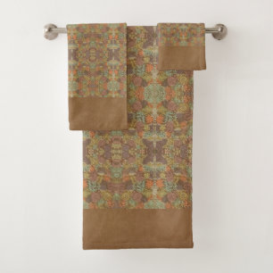 German Renaissance Vintage Pattern Floral Bath Towel Set