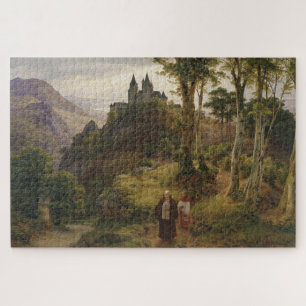 German Romantic Landscape with Monastery Complex Jigsaw Puzzle