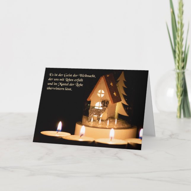 German Romantic Merry Christmas Greetings Card (Front)