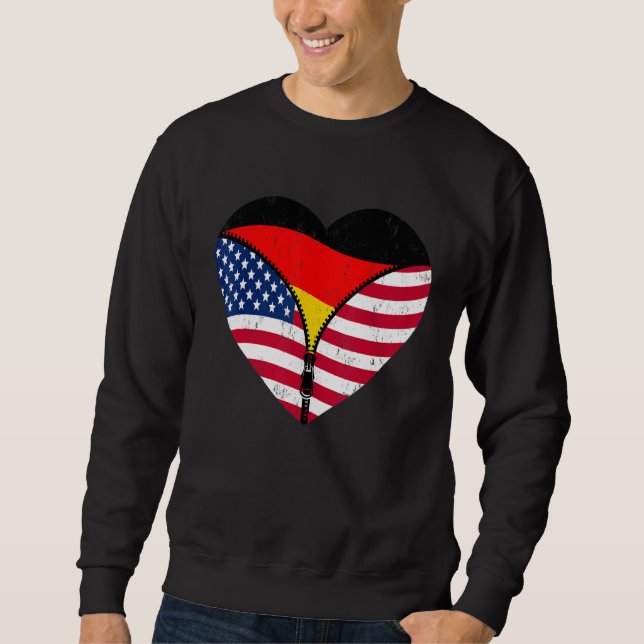 German Roots America Grown For Half Germany Americ Sweatshirt (Front)