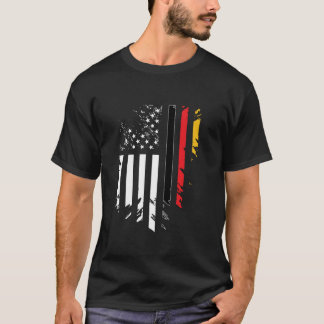 German Roots American Grown Germany USA Flag Ameri T-Shirt