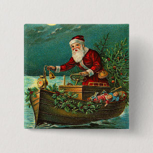 German Santa Christmas Button