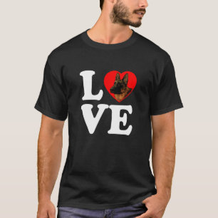 German Sheherd Fog GSD Love Heart T-Shirt