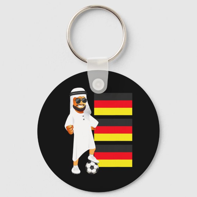 German Sheik Germany Flag Soccer  Key Ring (Front)