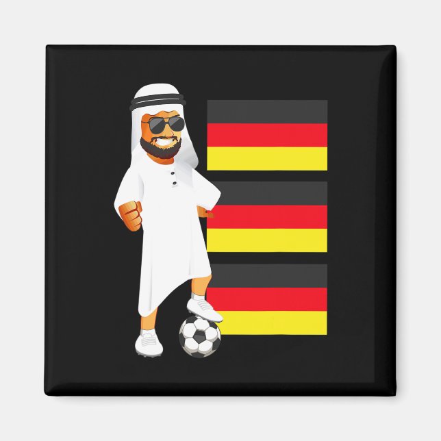 German Sheik Germany Flag Soccer  Magnet (Front)