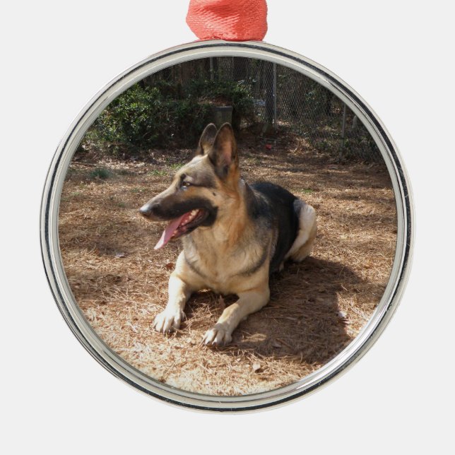 german shepard 2 metal ornament (Front)