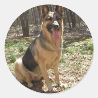 german shepard classic round sticker