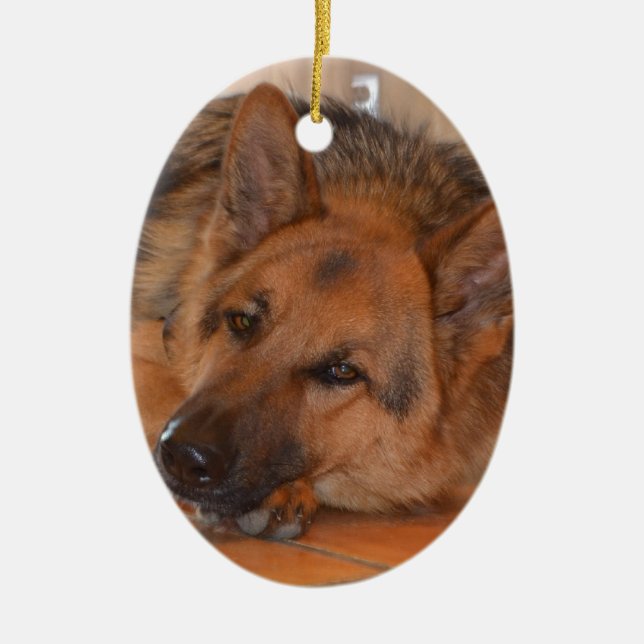 German Shepard ~ Design Stella Ceramic Tree Decoration (Front)