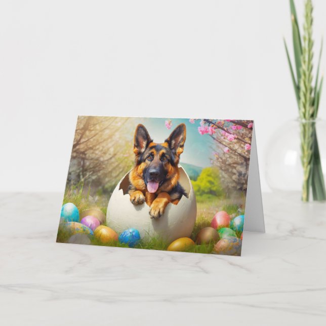 German Shepard dog Folded Holiday Card (Front)