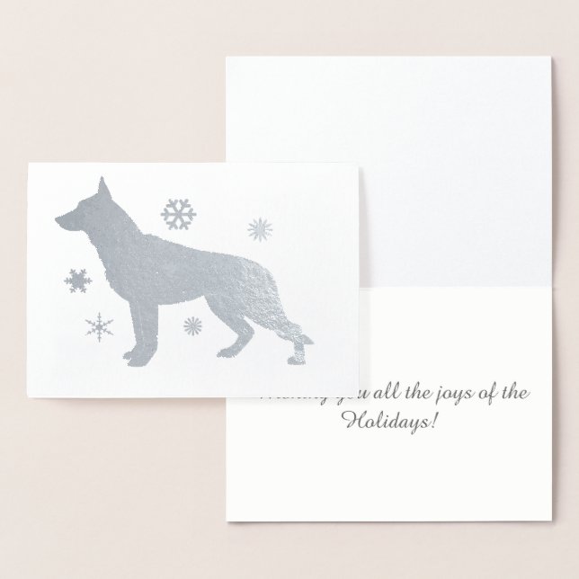 German Shepard Dog GSD Snowflakes Foil Card (Display)