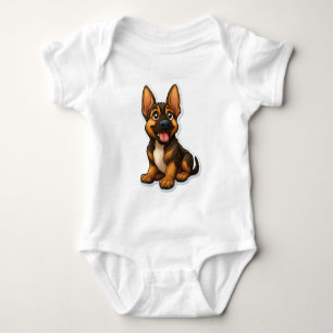 German Shepard Puppy Baby Bodysuit