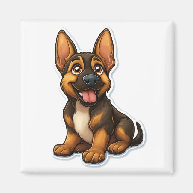 German Shepard Puppy Magnet (Front)