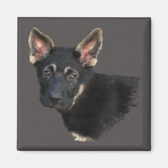 German Shepard Puppy-Pastels Magnet (Front)