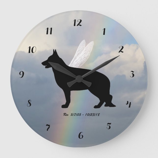 German Shepard Remembrance Wall Clock (Front)