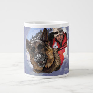 German Shepard Search and Rescue in the Snow Large Coffee Mug