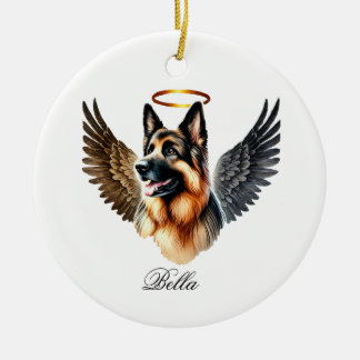 German Shepard Tan & Black Memorial Ceramic Ornament