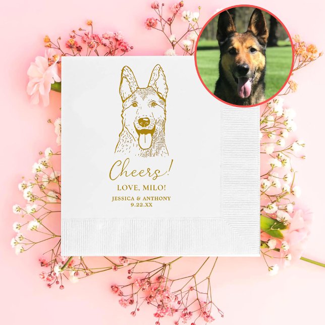 German Sheperd Dog Personalised Cheers Napkins (Creator Uploaded)