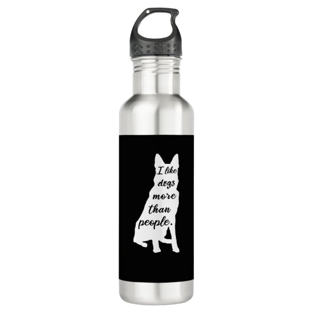 German Sheperd I Like Dogs White Design 710 Ml Water Bottle (Front)