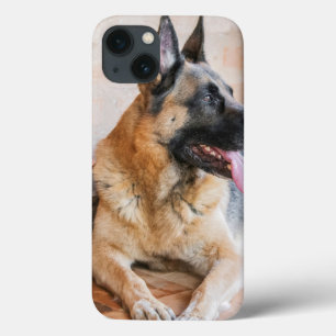 German Sheperd Resting By Water Basin iPhone 13 Case