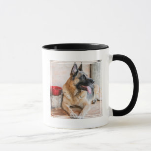 German Sheperd Resting By Water Basin Mug