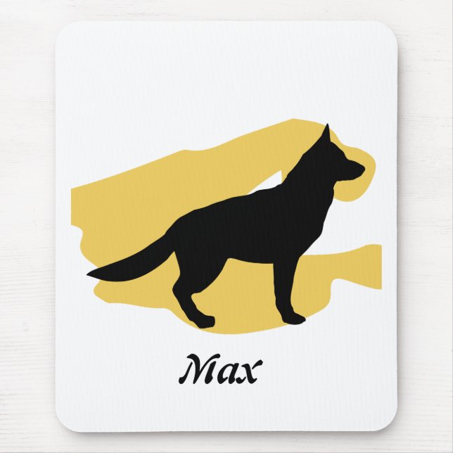 German Shephard Silhouette mousepad (Front)