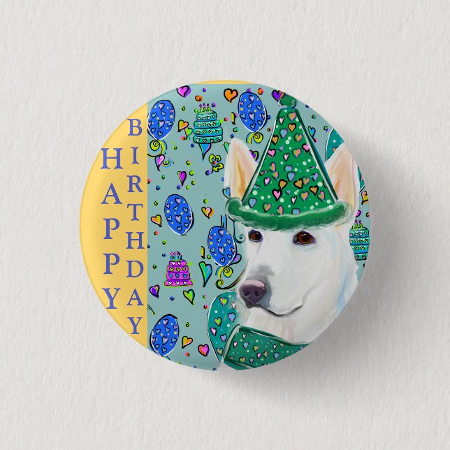 GERMAN SHEPHERD  3 CM ROUND BADGE (Front)