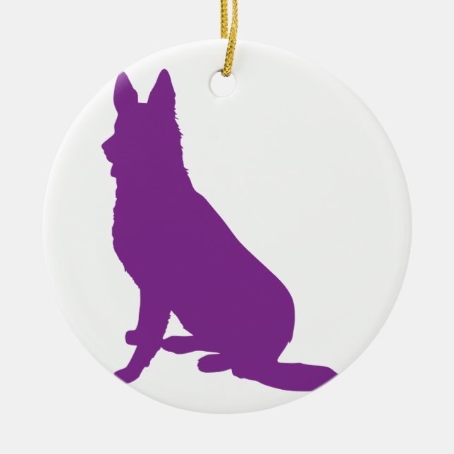 GERMAN SHEPHERD #40 CERAMIC ORNAMENT (Front)