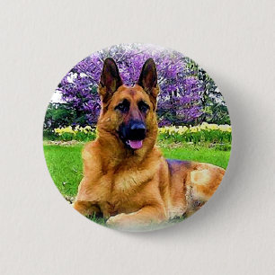 German Shepherd 6 Cm Round Badge