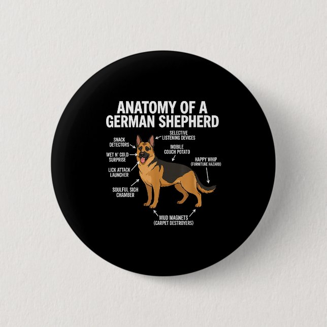 German Shepherd  6 Cm Round Badge (Front)