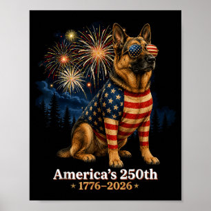 German Shepherd Aamericas 250th Anniversary 1776 Poster