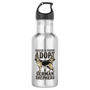 German Shepherd Adoption Vintage Rescue Dog Shirt  532 Ml Water Bottle