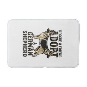 German Shepherd Adoption Vintage Rescue Dog Shirt Bath Mat
