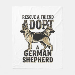 German Shepherd Adoption Vintage Rescue Dog Shirt Fleece Blanket