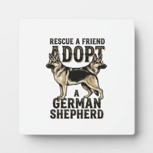 German Shepherd Adoption Vintage Rescue Dog Shirt Plaque