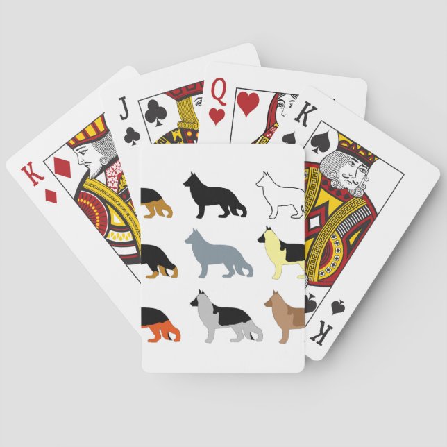 german shepherd all colours silos playing cards (Back)