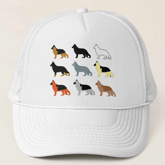 german shepherd all colours silos trucker hat (Front)