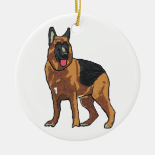 German Shepherd Alsatian Ceramic Ornament