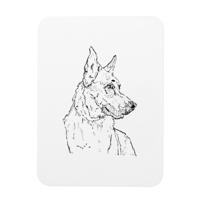 German Shepherd Alsatian Dog Art Magnet (Vertical)