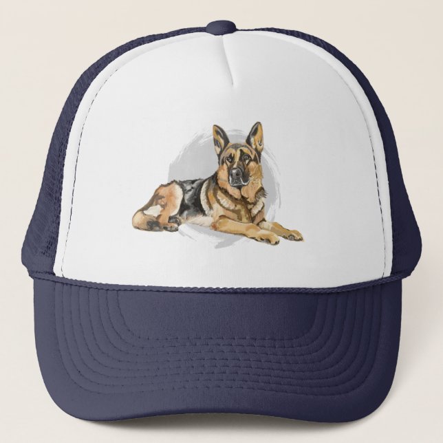 German Shepherd, Alsatian Trucker Hat (Front)