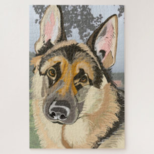 German Shepherd, Alsation Portrait Jigsaw Puzzle