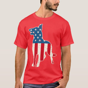 German Shepherd American Flag 4th of July for Men T-Shirt