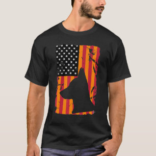 German Shepherd American Flag German Flag T-Shirt