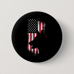 German Shepherd American Flag Shirt Usa Patriotic 6 Cm Round Badge