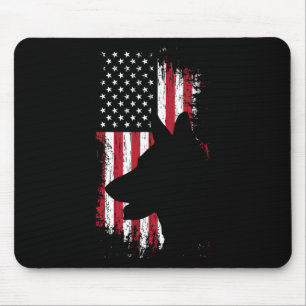 German Shepherd American Flag Shirt Usa Patriotic Mouse Pad