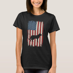 German Shepherd American Flag Usa Dog Puppy Us 1 T-Shirt