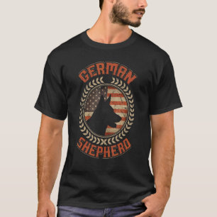 German Shepherd American Flag Usa Patriotic Dog 2 T-Shirt