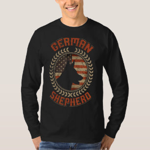 German Shepherd American Flag Usa Patriotic Dog 2 T-Shirt