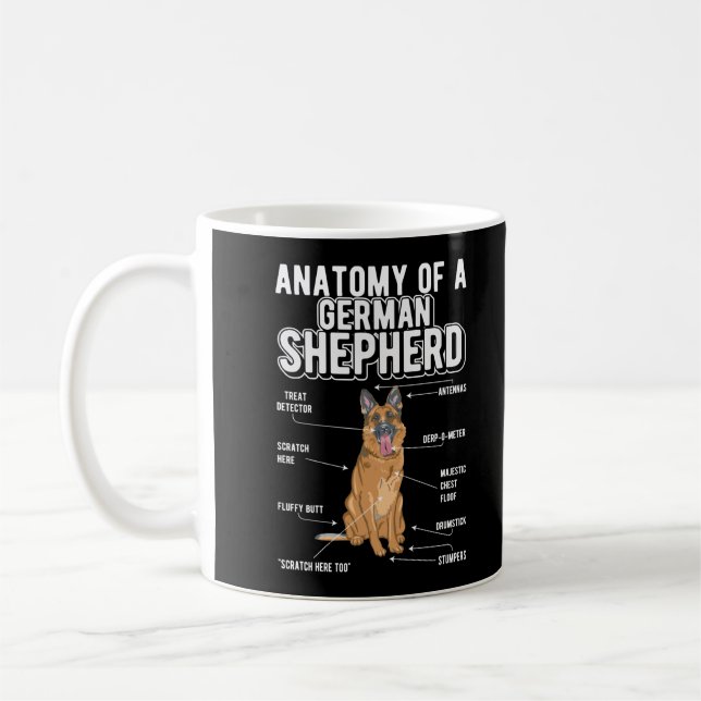 German Shepherd Anatomy Funny Dog Coffee Mug (Left)