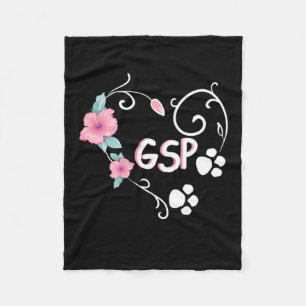 German Shepherd And Flower Fleece Blanket