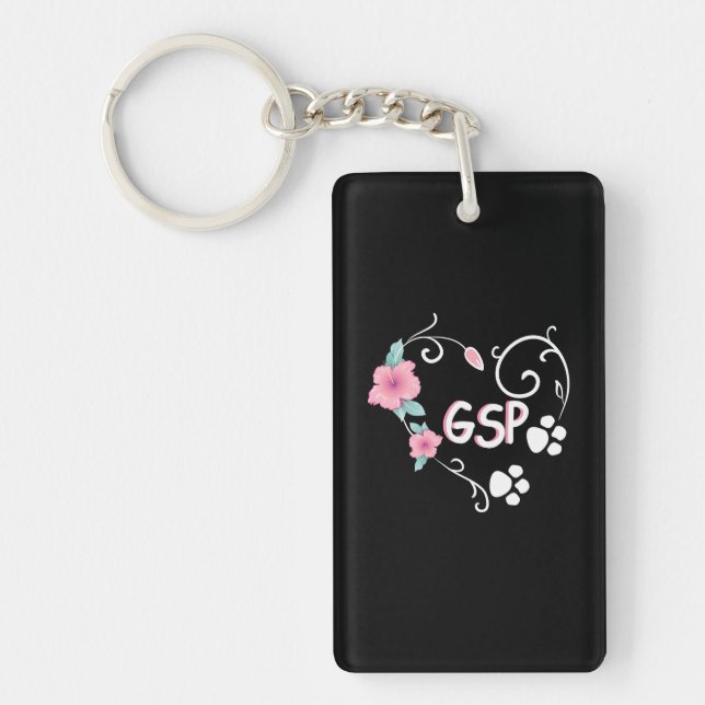 German Shepherd And Flower Key Ring (Front)